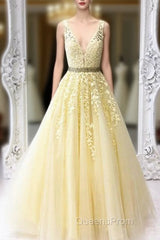 Yellow Evening Prom Dress Formal Dress, Evening Dress, Dance Dress