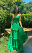 Green Sweetheart Neckline Long Party Dress Classy Prom Dress
