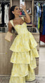 Yellow Sweetheart Sleeveless Ruffle Floor Length Classy Prom Dress Birthday Outfits