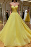 Yellow tulle sweetheart long Evening Prom Dress yellow formal Dress