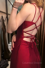 Burgundy Mermaid Prom Dress Long Evening dresses