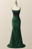 Formal Dresses Elegant Classy, Dark Green Mermaid Appliques Long Formal Dress