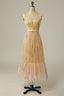 Prom Dresses 2060, Green Embroidered A-line Midi Dress