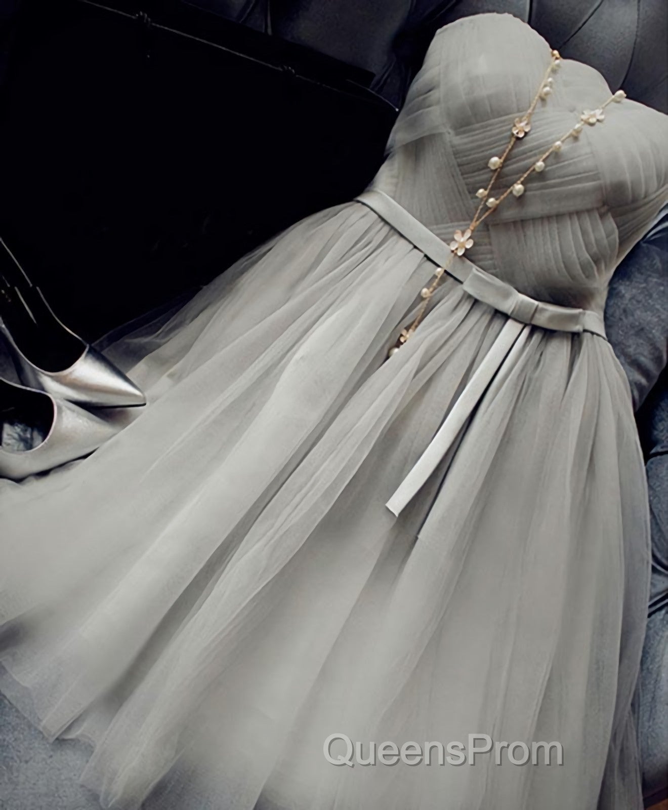 Cute A Line Tulle Short Evening Prom Dress, Bridesmaid Dress