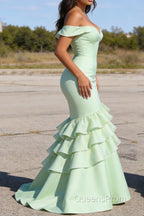 Sage Green Prom Dress Ruffled Long Prom Dress Corset