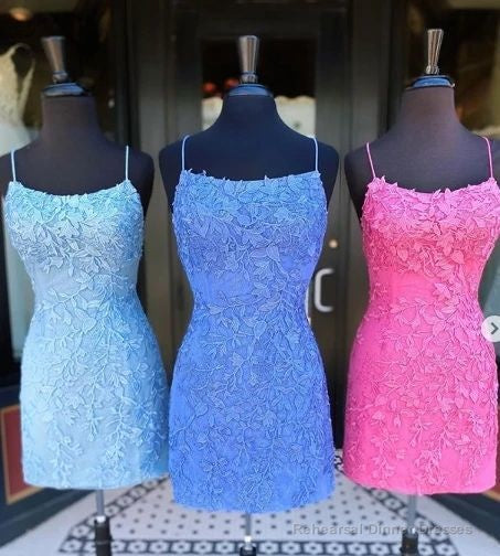 2025 homecoming dress with applique and beading popular short prom dress school back dress Main image
