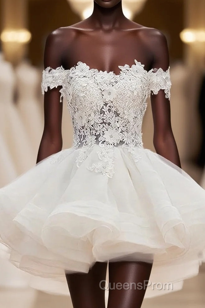 Mini Tulle Lace Short Evening Prom Dress, Homecoming Dress Main image