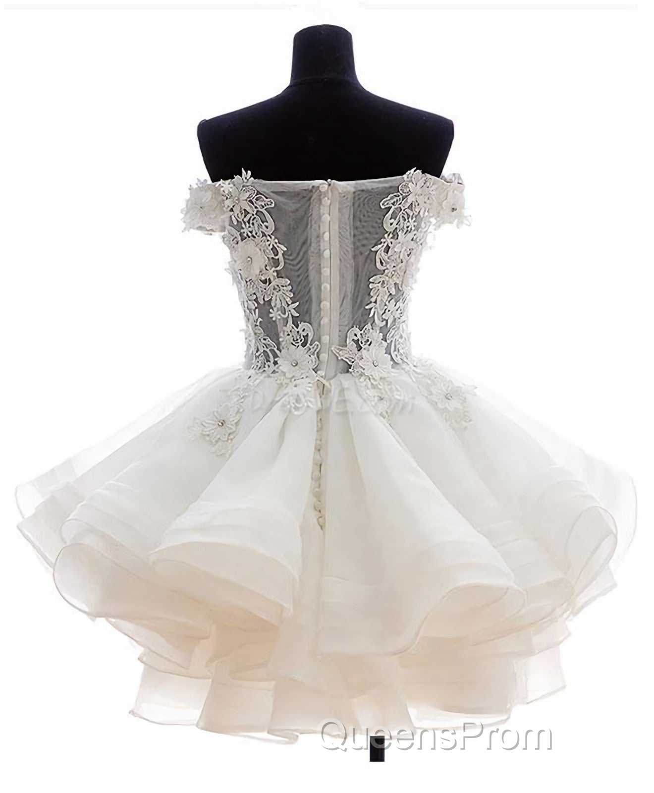 Mini Tulle Lace Short Evening Prom Dress, Homecoming Dress Secondary image