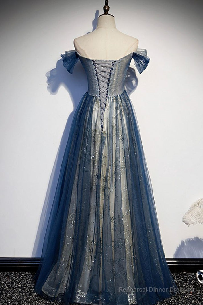 Tulle long off shoulder Evening Dresses