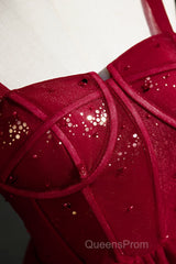 Elegant Sleeveless Tulle Sequins Short Homecoming Dress