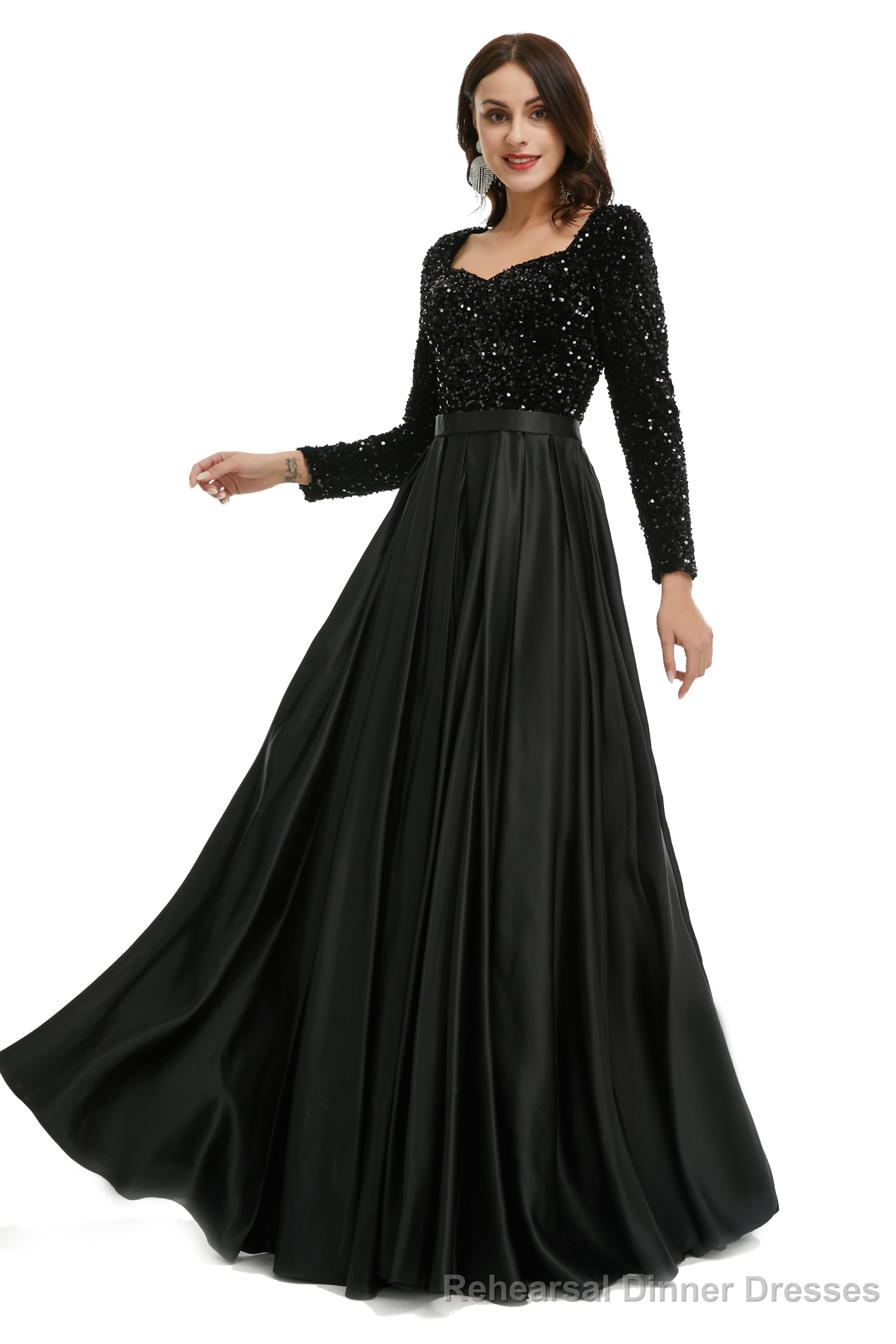 Lady Dresses Full Sleeve Prom Dresses V Neck Formal Gowns 2025 Floor Length Party Dress Secondary image