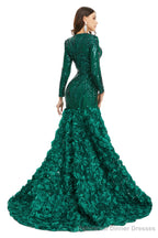 Prom Dresses Long V Neck Prom Gowns Full Sleeve Formal Dress Floor Length Dress 2025