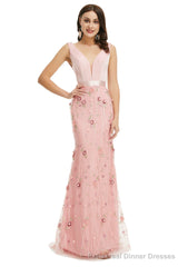 Lady Dresses Sleeveless Prom Dresses V Neck Formal Gowns 2025