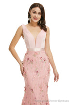 Lady Dresses Sleeveless Prom Dresses V Neck Formal Gowns 2025