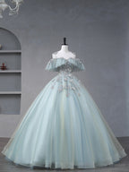 Beautiful Tulle Sequins Long Formal Dresses, A-Line Evening Dresses