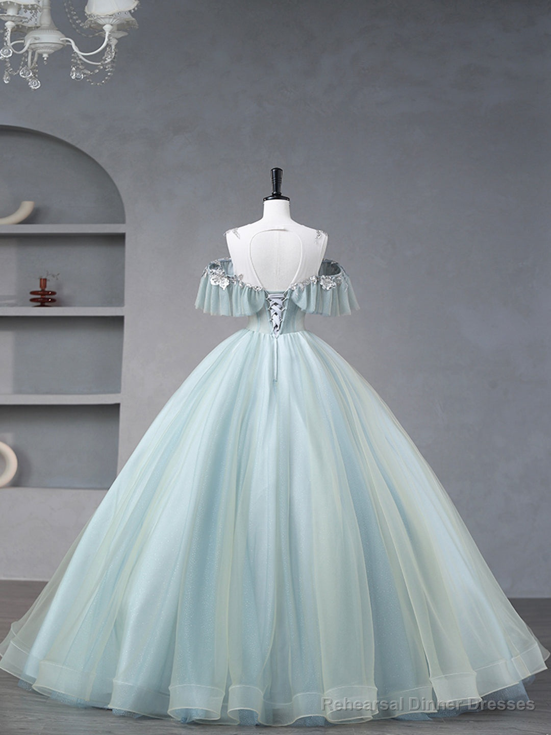 Beautiful Tulle Sequins Long Formal Dresses, A-Line Evening Dresses Main image