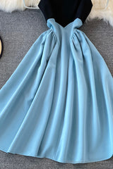 Blue A-Line Short Dress