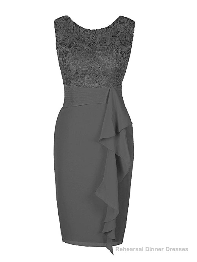 Tight Knee Length Grey Short Mother of Bride Dress Secondary image