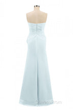Pink Strapless Ruffled Mermaid Long Bridesmaid Dress