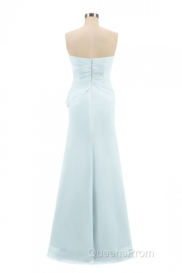 Pink Strapless Ruffled Mermaid Long Bridesmaid Dress