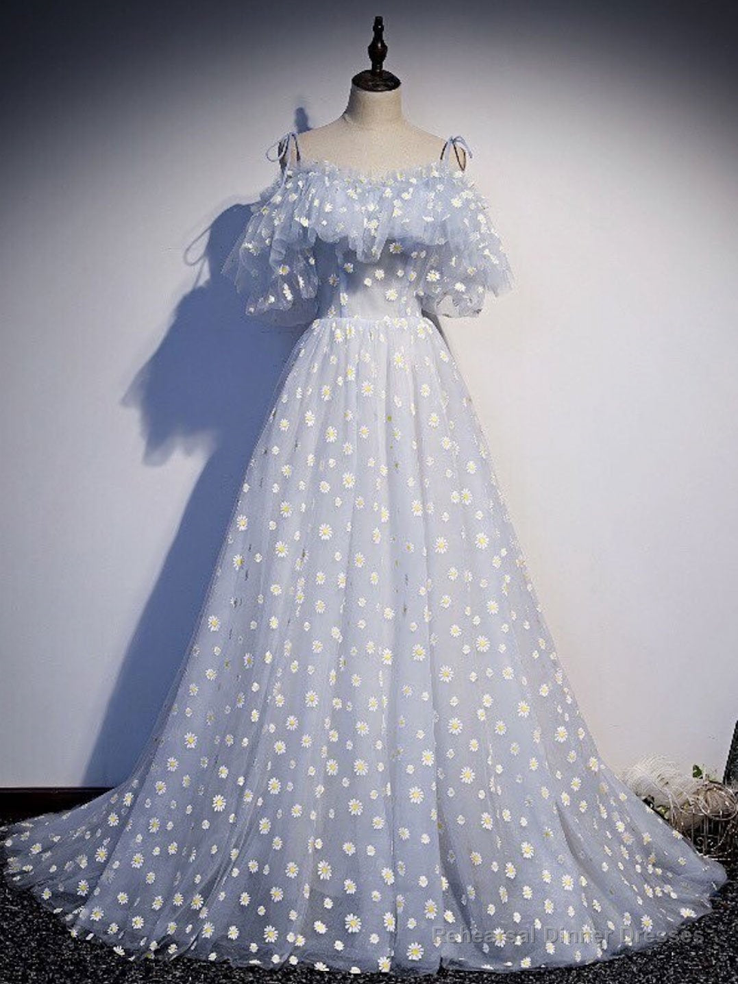 Blue Sweetheart Tulle Long Prom Dress, Blue Tulle Formal Dress, 1 Main image