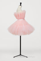 Hot Pink A-line Short Tulle Party Dress