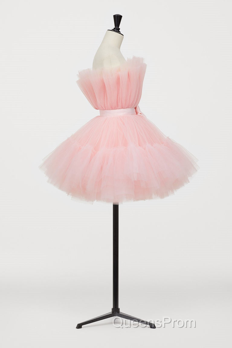 Hot Pink A-line Short Tulle Party Dress
