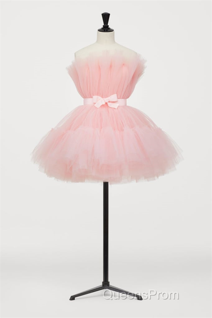 Hot Pink A-line Short Tulle Party Dress