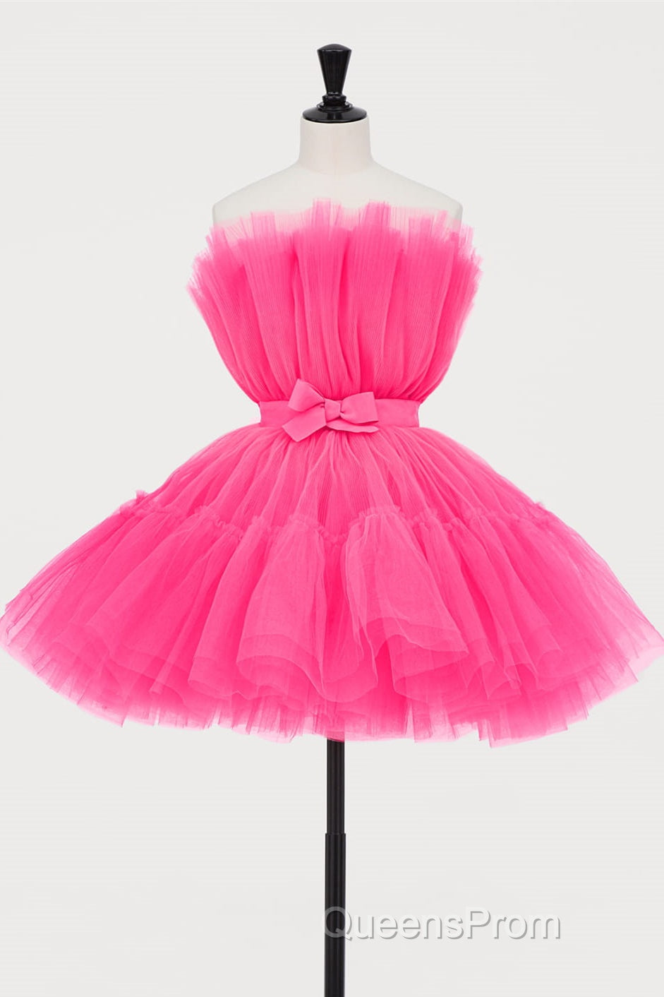 Hot Pink A-line Short Tulle Party Dress