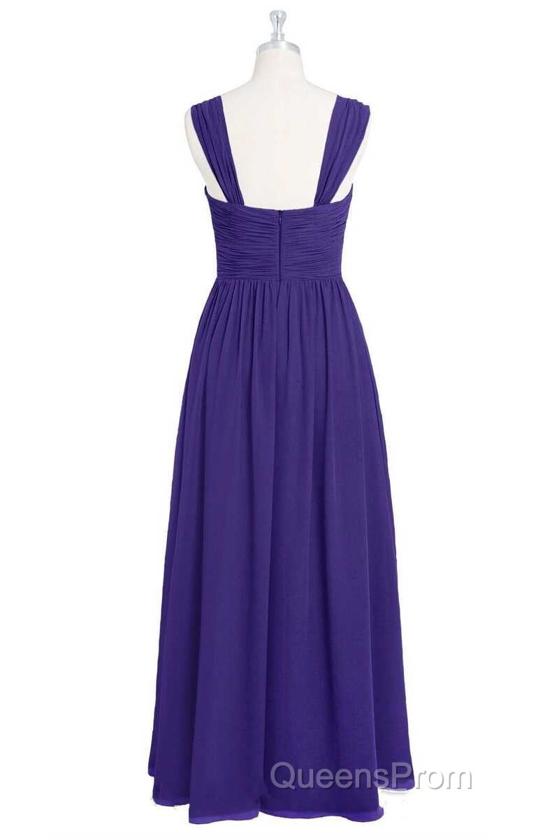 Purple Sweetheart Banded Waist Long Bridesmaid Dress Secondary image