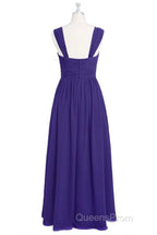 Purple Sweetheart Banded Waist Long Bridesmaid Dress