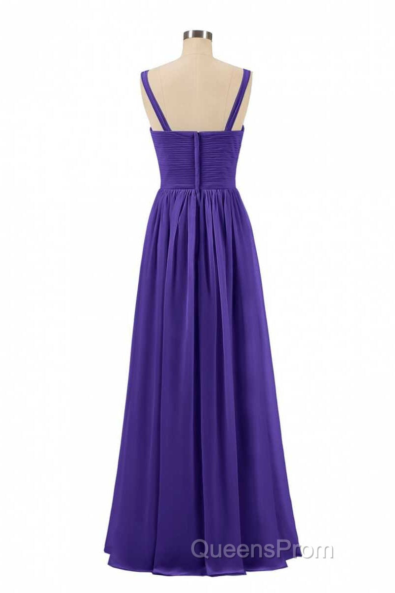 Purple Chiffon Sweetheart Straps A-Line Bridesmaid Dress Secondary image