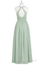 Sage Green V-Neck Backless A-Line Bridesmaid Dress