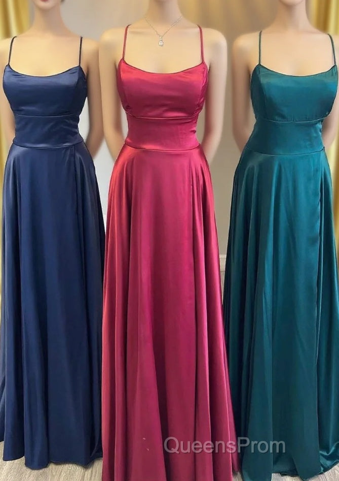 Simple Scoop Neck Lace-Up Back A-Line Formal Dress Main image