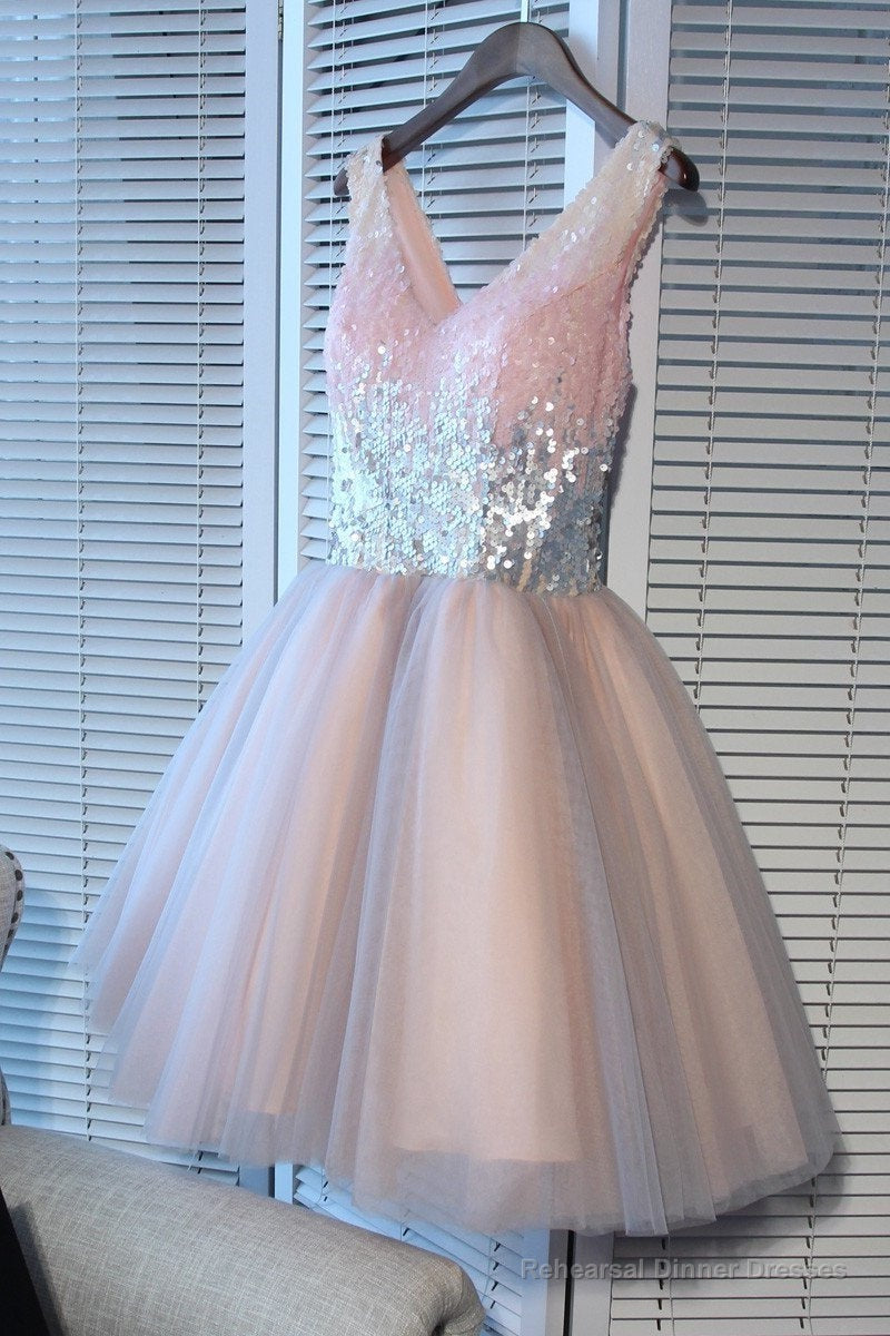 Deep V Neck Sleeveless Sequins Ball Dresses Main image