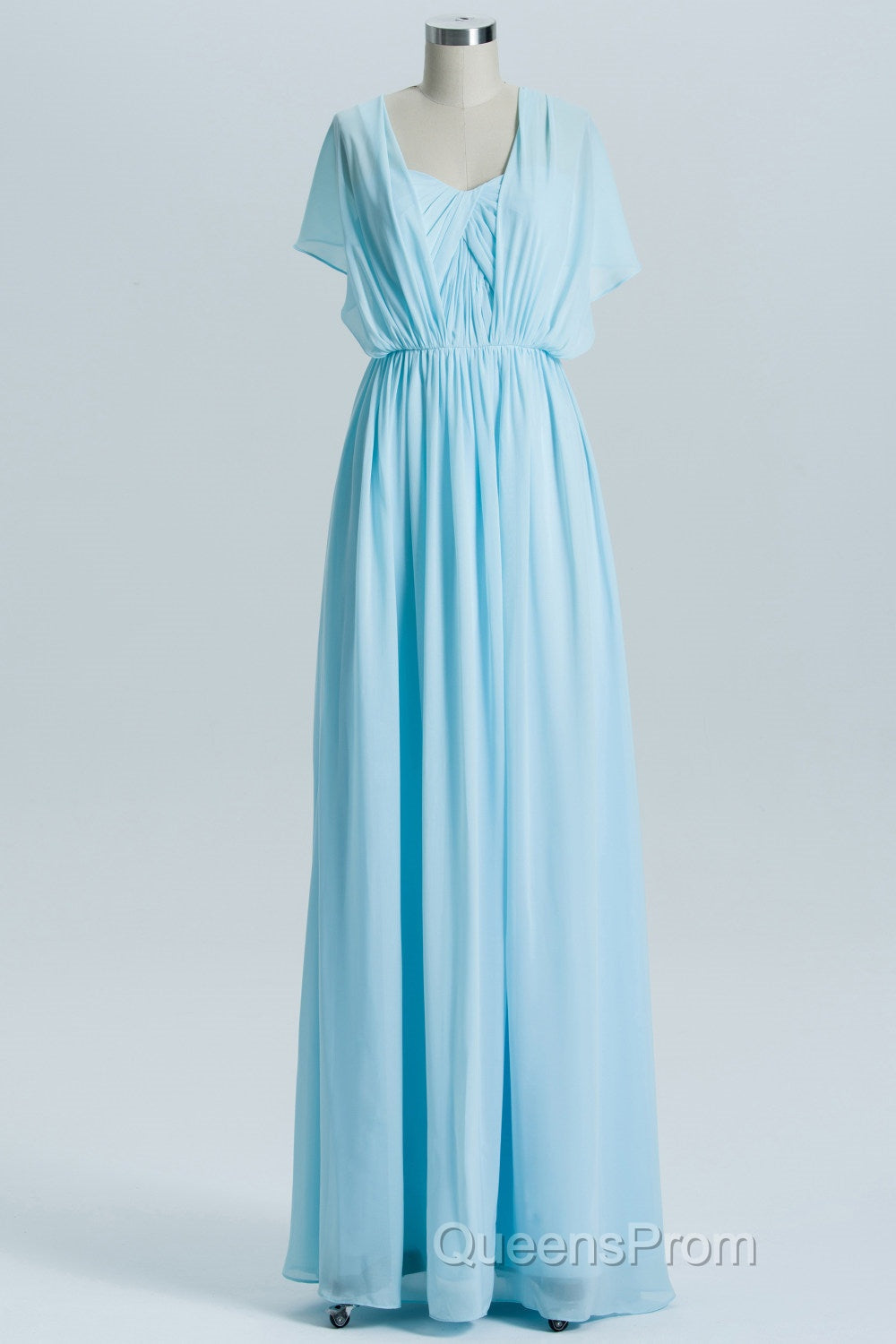 Blue Chiffon A-line Long Convertible Bridesmaid Dress Secondary image