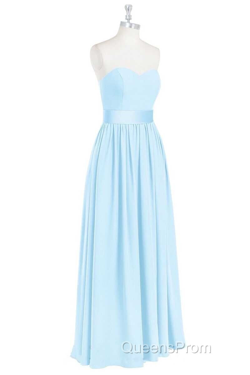 Light Blue Sweetheart A-Line Bridesmaid Dress with Slit Secondary image