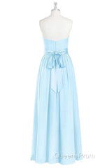 Light Blue Sweetheart A-Line Bridesmaid Dress with Slit