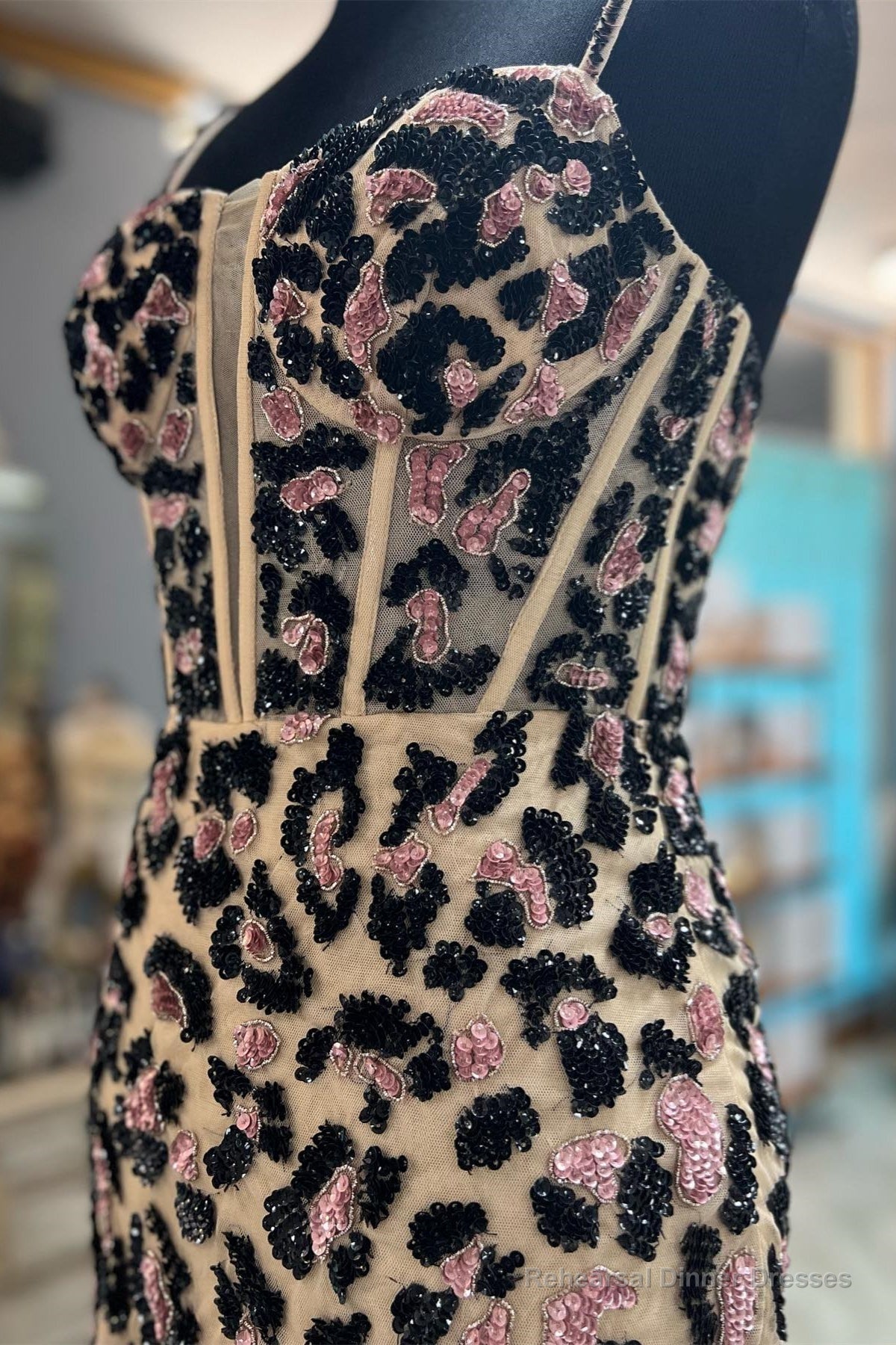 Leopard Print Sheath Straps Homecoming Dress Secondary image