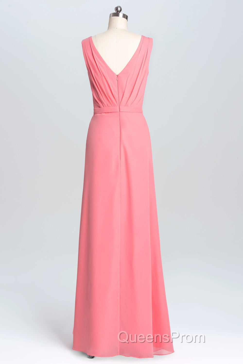 Lavender Chiffon A-line Ruffles Long Bridesmaid Dress Secondary image