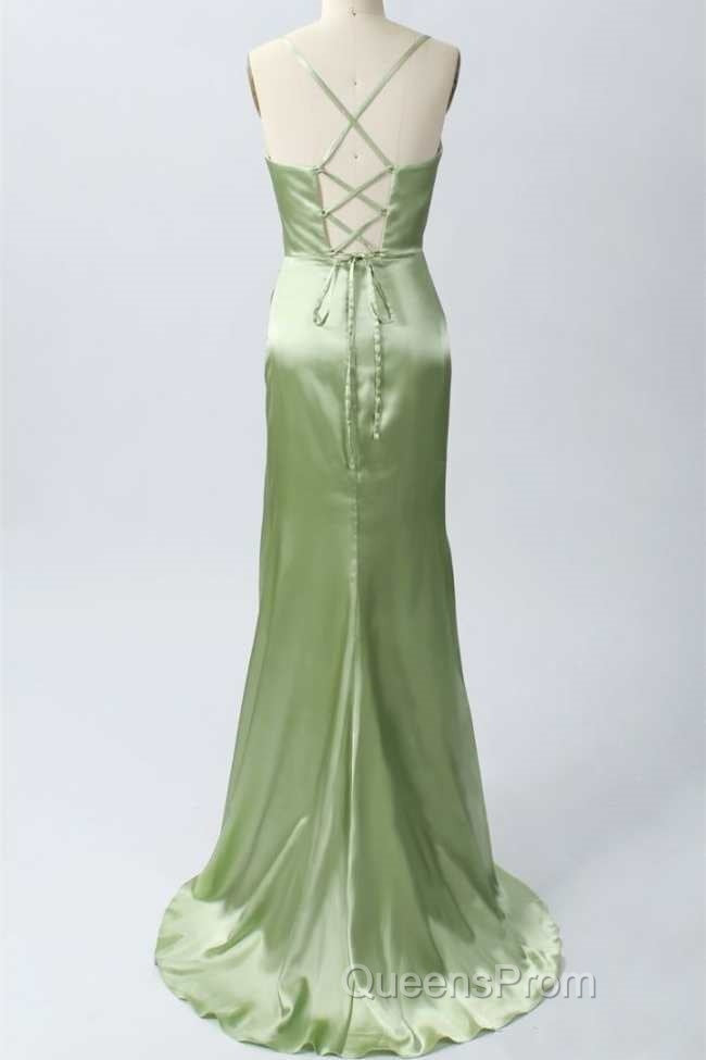 Pink Scoop Neck Lace-Up Back Long Formal Dress with Slit Secondary image