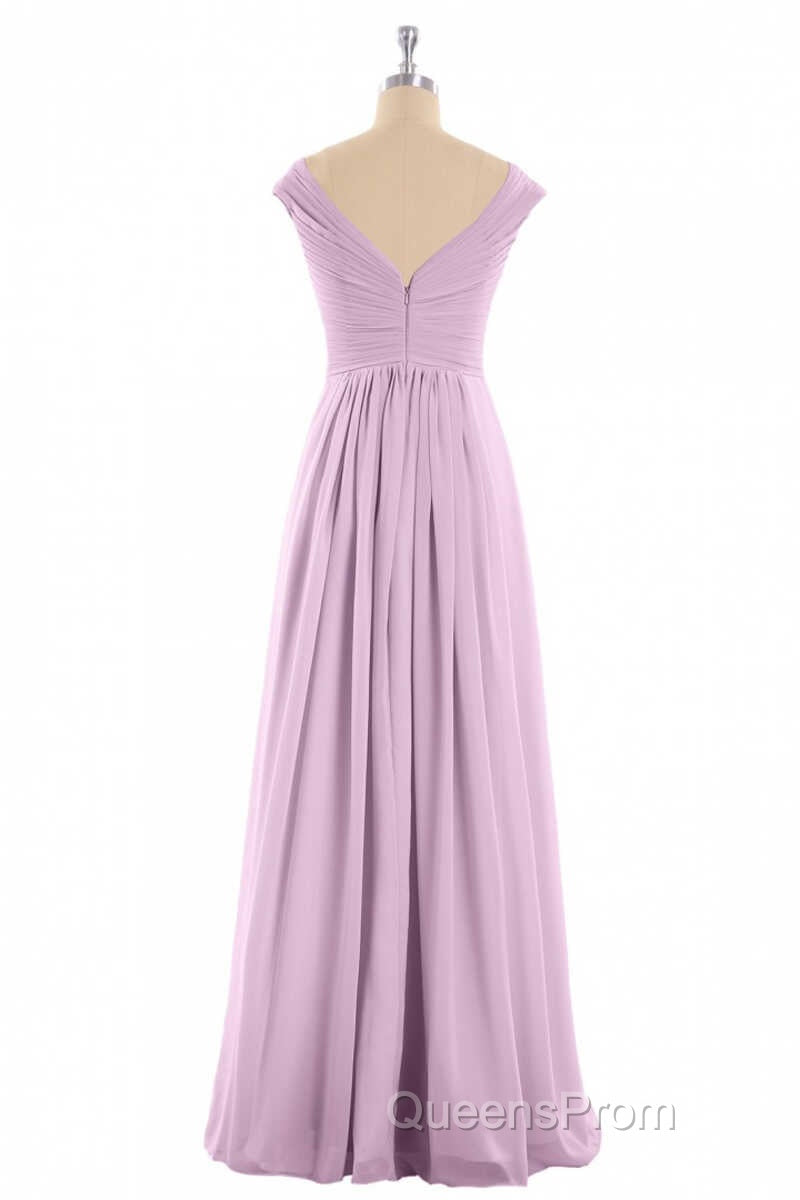 Dusty Purple Chiffon V-Neck Backless A-Line Long Bridesmaid Dress Secondary image