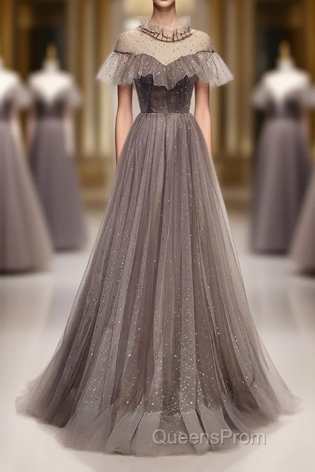 Unique Tulle Long Evening Prom Dress, Tulle Evening Dress Main image
