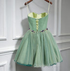 Cute Sweet Neck Short Evening Prom Dress, Mini Dress