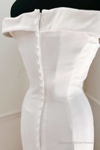 Elegant White Off-the-Shoulder Mermaid Long Wedding Dress