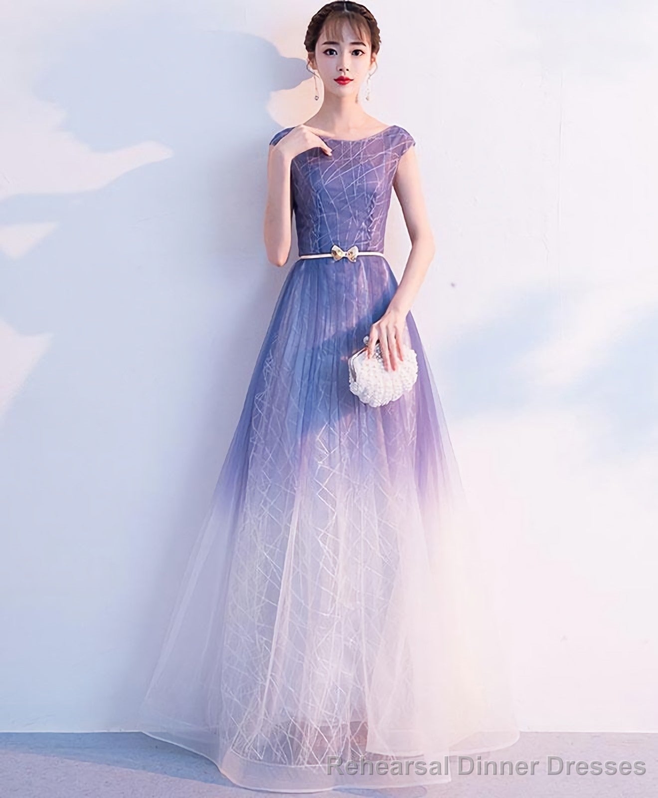 Unique Tulle Long Prom Dress Tulle Long Evening Dress