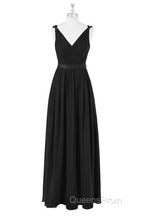 Lavender Chiffon V-Neck Backless Long Bridesmaid Dress
