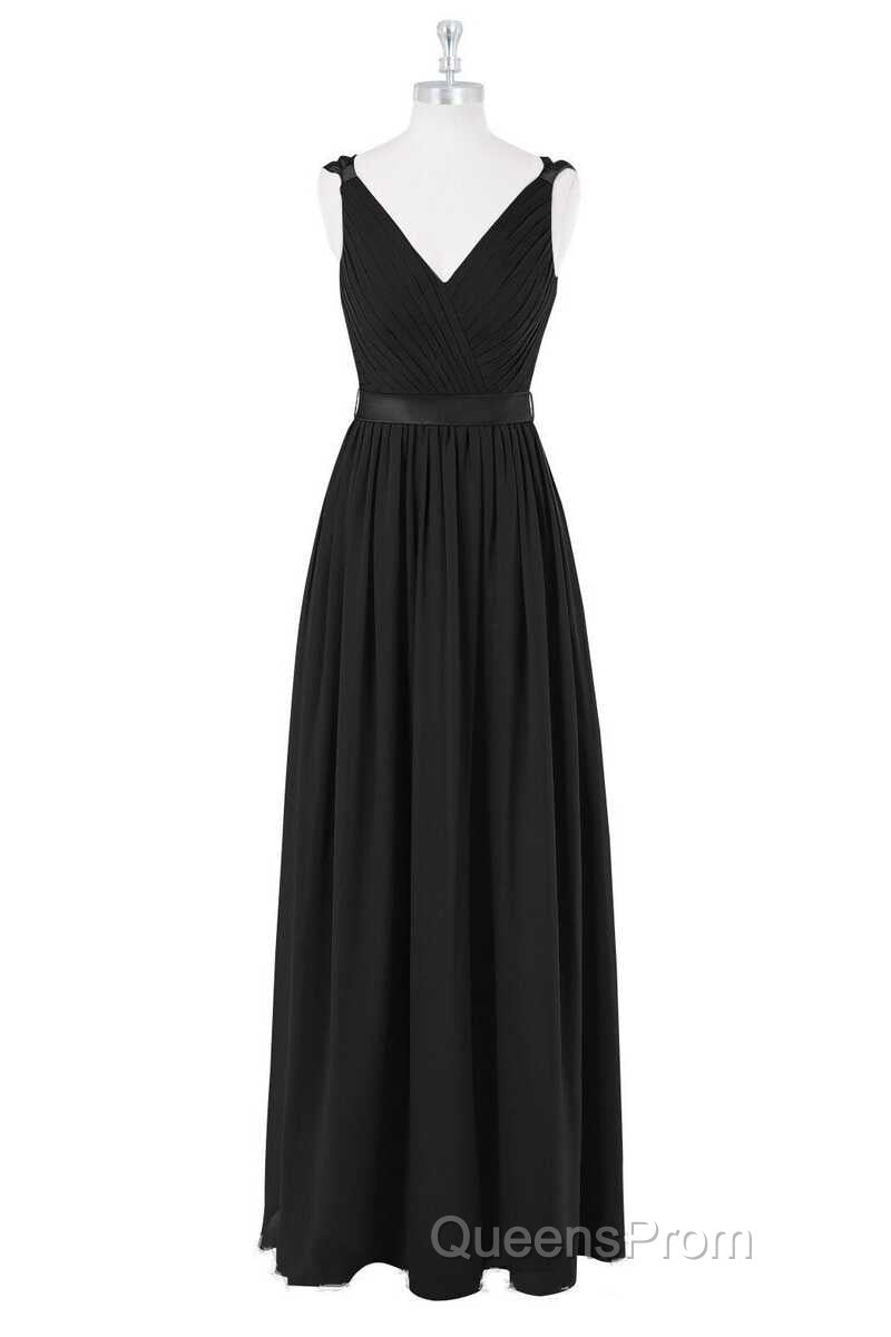 Lavender Chiffon V-Neck Backless Long Bridesmaid Dress