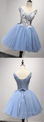 Luxurious A-line Straps Knee Length Short Tulle Homecoming Dress