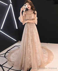 Pink Tulle Long Prom Dress Pink Tulle Evening Dress